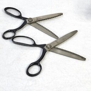 Wiss Pinking Shears Lot of 2 Model CB9 Professional Vintage Sewing Scissors USA